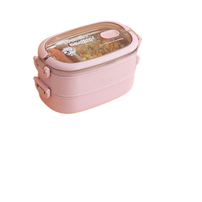 Pink 2 Layer Bento Box