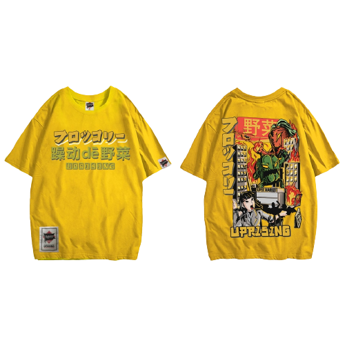 Yellow Japanese monster t shirt