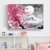 cherry blossom & mountain canvas