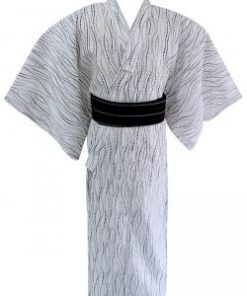 Men's Yukata Lounge Robe with Obi Belt
