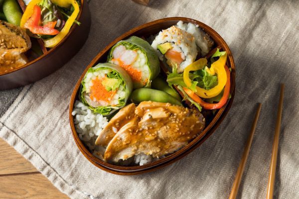yuzu chicken and sushi bento box